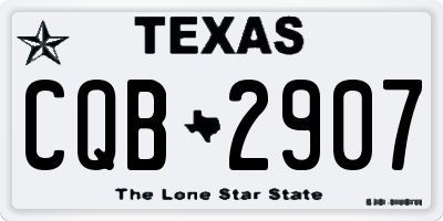 TX license plate CQB2907