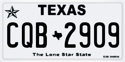 TX license plate CQB2909