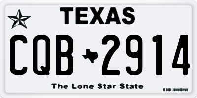 TX license plate CQB2914