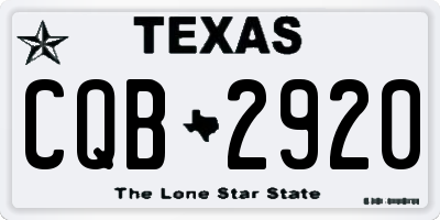 TX license plate CQB2920