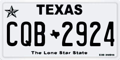 TX license plate CQB2924