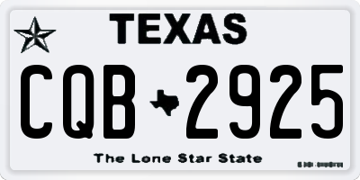 TX license plate CQB2925