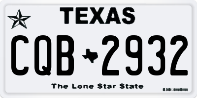 TX license plate CQB2932