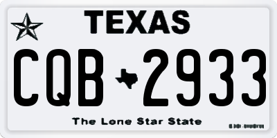 TX license plate CQB2933