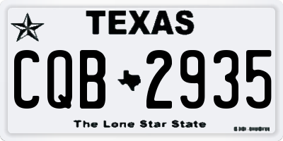 TX license plate CQB2935