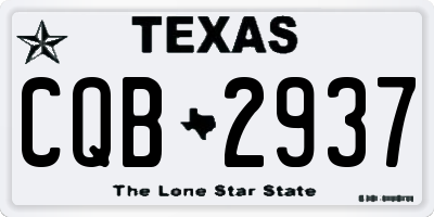 TX license plate CQB2937