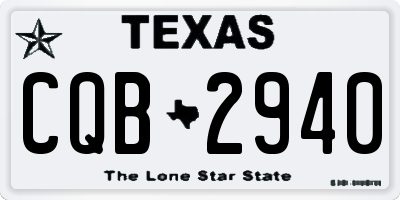 TX license plate CQB2940