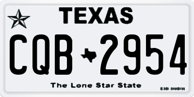 TX license plate CQB2954