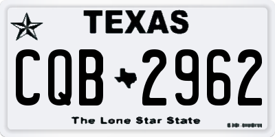 TX license plate CQB2962