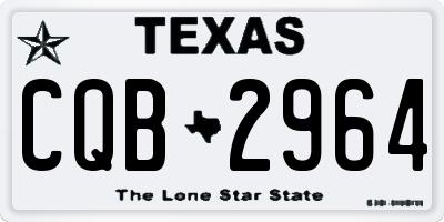 TX license plate CQB2964