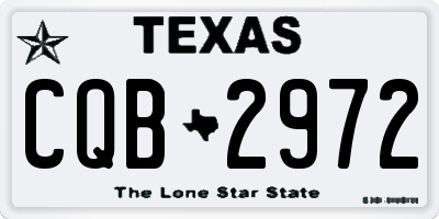 TX license plate CQB2972
