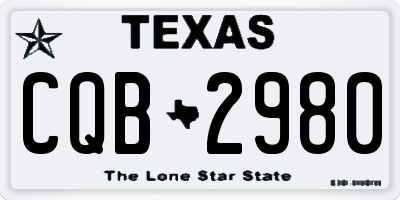 TX license plate CQB2980