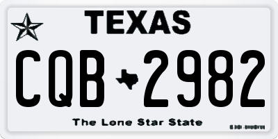 TX license plate CQB2982
