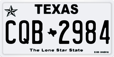 TX license plate CQB2984