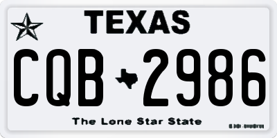 TX license plate CQB2986