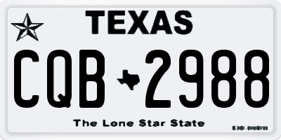 TX license plate CQB2988