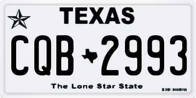 TX license plate CQB2993