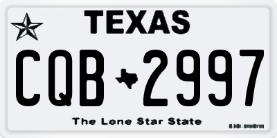 TX license plate CQB2997