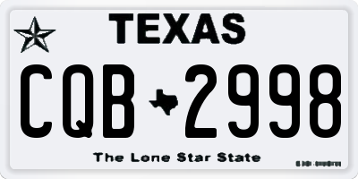 TX license plate CQB2998