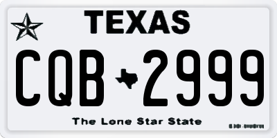 TX license plate CQB2999
