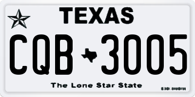 TX license plate CQB3005