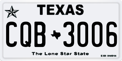 TX license plate CQB3006