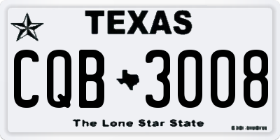 TX license plate CQB3008