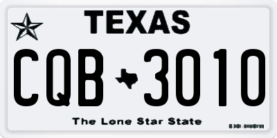 TX license plate CQB3010