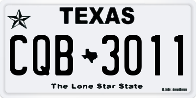 TX license plate CQB3011