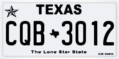 TX license plate CQB3012