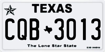 TX license plate CQB3013