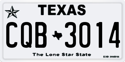 TX license plate CQB3014