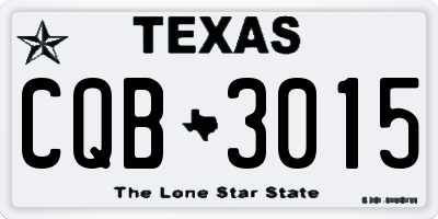 TX license plate CQB3015