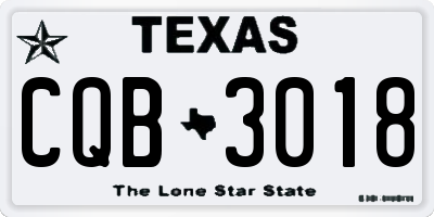 TX license plate CQB3018