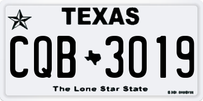 TX license plate CQB3019