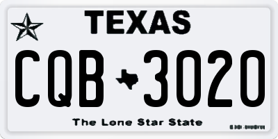 TX license plate CQB3020