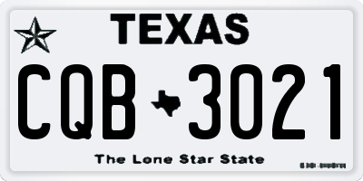 TX license plate CQB3021