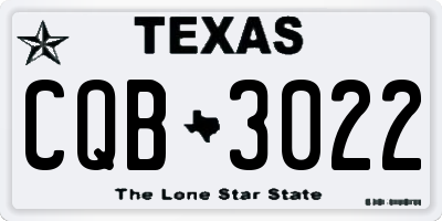 TX license plate CQB3022