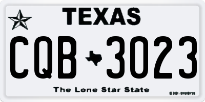 TX license plate CQB3023