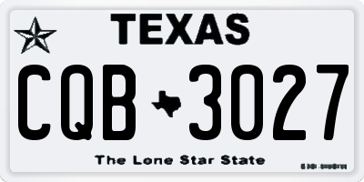 TX license plate CQB3027
