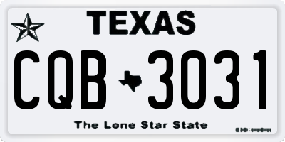 TX license plate CQB3031