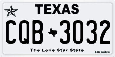 TX license plate CQB3032