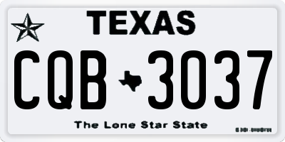 TX license plate CQB3037