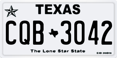 TX license plate CQB3042