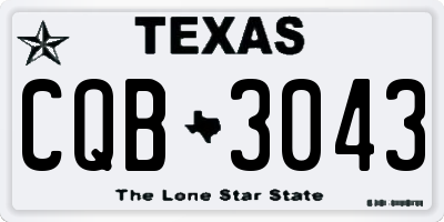 TX license plate CQB3043