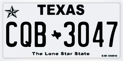TX license plate CQB3047