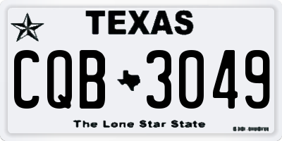 TX license plate CQB3049