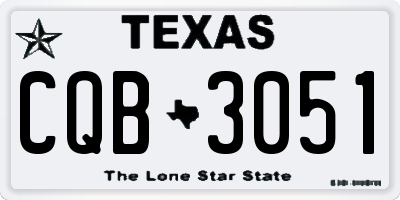 TX license plate CQB3051