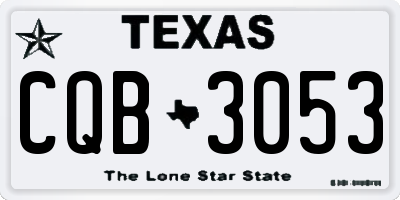 TX license plate CQB3053