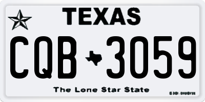 TX license plate CQB3059